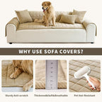 Couch Covers for Dogs Washable, Non Slip Couch Covers for Loveseat Sofa Pet Friendly, Soft Fuzzy Sofa Covers for Pet, Dog Couch Cover Furniture Protector(1PC,Light Brown,27.6"x82.7")