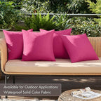 MIULEE Pack of 4 Decorative Outdoor Throw Pillow Covers Linen Waterproof Pillow Covers Farmhouse Cushion Cases for Patio Garden Tent Balcony Couch Sofa 16x16 inch Hot Pink