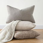 MIULEE Decorative Couch Throw Pillow Covers 18x18 Inch Light Khaki 2 Pack