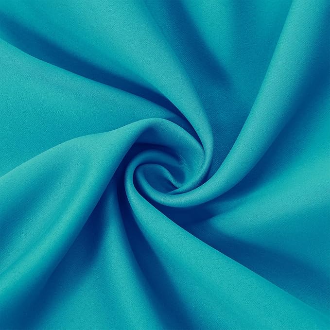 LEMOMO Teal Blackout Curtains/52 x 45 Inch Length Kids Curtains/Set of 2 Panels Grommet Bedroom Curtains for Living Room