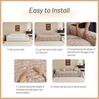 MYSKY HOME Couch Covers for 3 Cushion Couch Sofa, Chenille L Shape Sectional Couch Cover - Pet-Friendly, Machine Washable, Non-Slip Sofa Protector for Dogs, Kids, 71"x118", Khaki Blur Mottling