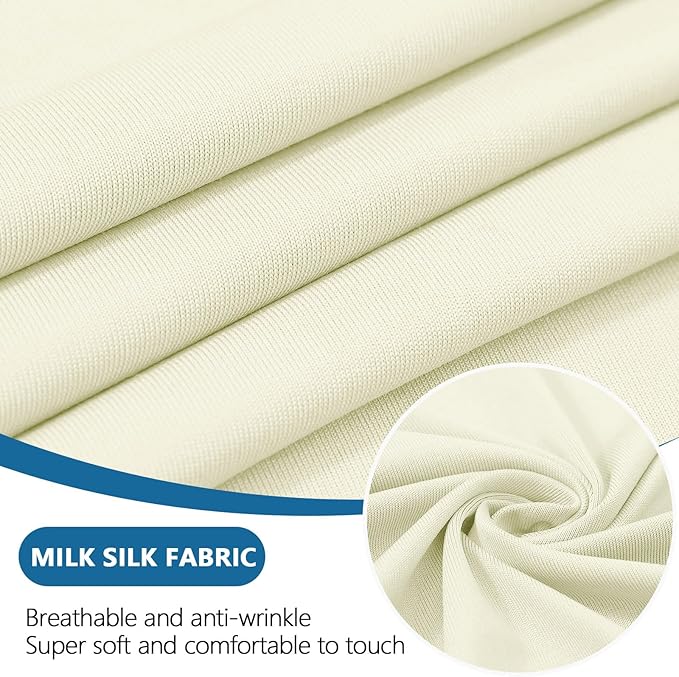 hyha Milk Silk Couch Cushion Covers, Soft Magic Sofa Covers Washable for 3 Cushion Couch, Stretch Sectional Outdoor Cushion Covers for Patio Furniture with Elastic Bottom(3 Packs, Cream)
