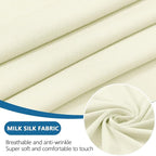hyha Milk Silk Couch Cushion Covers, Soft Magic Sofa Covers Washable for 2 Cushion Couch, Stretch Sectional Outdoor Cushion Covers for Patio Furniture with Elastic Bottom(2 Packs, Cream)