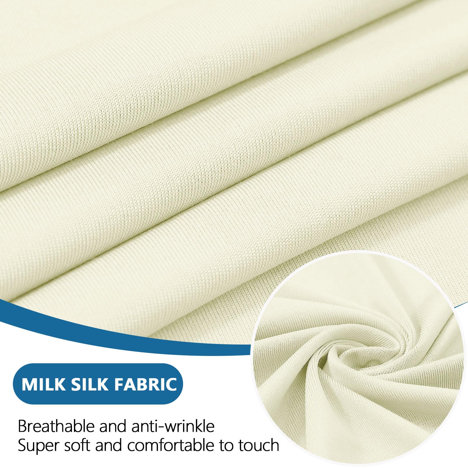 hyha Milk Silk Couch Cushion Covers, Sofa Covers for 2 Cushion Couch