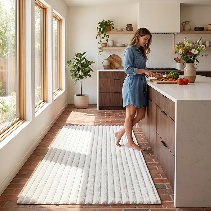 Nuloom SuperiorWash Collection Kai Off-White, 3'9" x 6', Fluffy and Cozy, High Traffic, Stain Resistant, Easy Clean, Durable Washable Area Rug for Bedroom, Living Room, Dining, Den, Foyer, Entryway