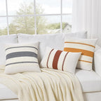 Fancy Homi Set of 1 Rust Boho Long Lumbar Decorative Throw Pillow Cover 12x24 Inch for Couch Bed Sofa, Aesthetic Modern Organic Fall Room Decor, Soft Cotton Cute Terracotta Farmhouse Cushion Case