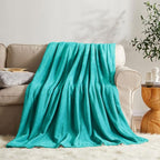 KMUSET Fleece Blanket Twin Size Teal Lightweight Super Soft Cozy Luxury Bed Blanket Microfiber