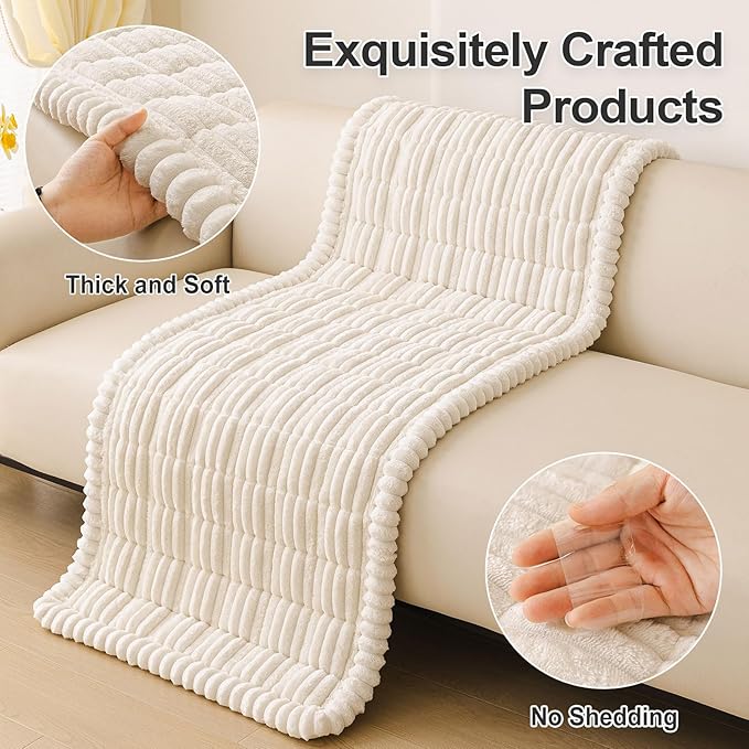 hyha Couch Cover for Dogs, Washable Non Slip Plush Flannel Sofa Protector