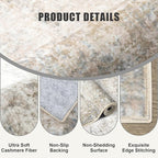 10x14 Area Rug Living Room Rug: Washable Modern Abstract Soft Thin Rug Indoor Floor No Slip Stain Resistant Carpet for Bedroom Dining Room Farmhouse Nursery Home Office - Brown Grey