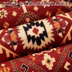 SERISSA Washable Rugs 8x10 Area Rugs, Large Non-Slip Boho Living Room Rug, Ultra Soft Oriental Vintage Red Black Print Distressed Carpet for Dining Room Bedroom Dorm Office Home Decor