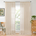 BGment Linen Curtains 84 Inch Length for Living Room Windows, Semi Sheer Natural Textured Drapes for Bedroom Dining Farmhouse Decorative Rustic Rod Pocket Lightweight, 2 Panels Set, Each 60 Inch Wide