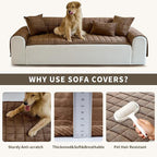 Couch Covers for Dogs Washable, Non Slip Couch Covers for Loveseat Sofa Pet Friendly, Soft Fuzzy Sofa Covers for Pet, Dog Couch Cover Furniture Protector(1PC,Dark Brown,27.6"x82.7")