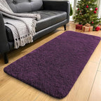 OLANLY 2x8 Machine Washable Runner Rugs for Hallway, Soft Fluffy Shaggy Bedside Rugs for Bedroom, Living Room, Indoor Floor Carpet for Kids Girls and Boys, Home Decor Aesthetic, Dark Purple