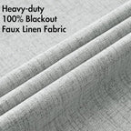 MIULEE Linen Curtains for Bedroom 100% Blackout Thermal Insulated Glacier Gray Grommet Room Darkening Curtains & Drapes for Living Room Nursery 52 x 90 Inch (2 Panels)