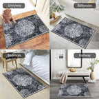 HEBE Washable Area Rug - 2'x3' Non Slip Soft Distressed Medallion Bedroom Boho Living Room Accent Throw Vintage Entry Floor Carpet for Dining Room Bathroom Entryway