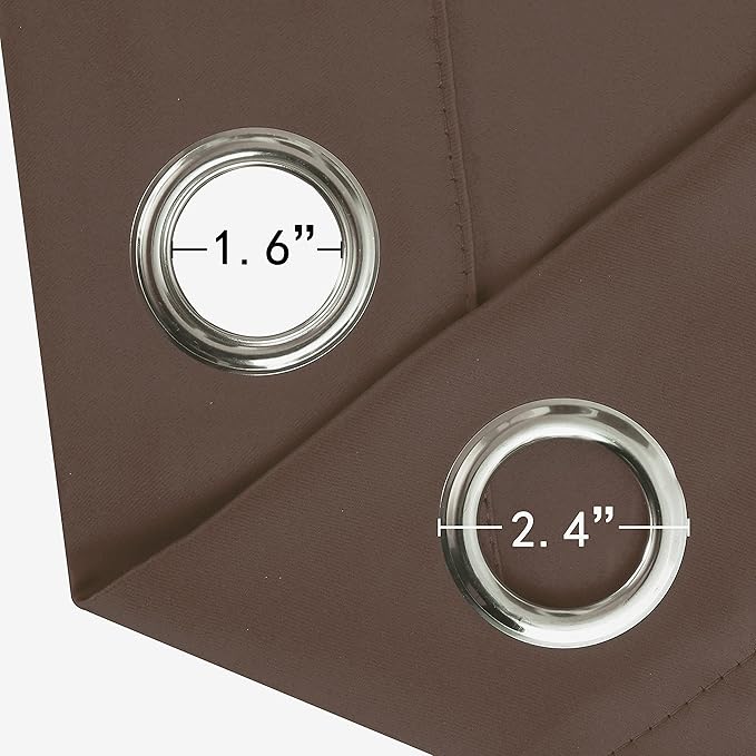 LEMOMO Chocolate Thermal Blackout Curtains/42 x 84 Inch/Set of 2 Panels Room Darkening Curtains for Bedroom