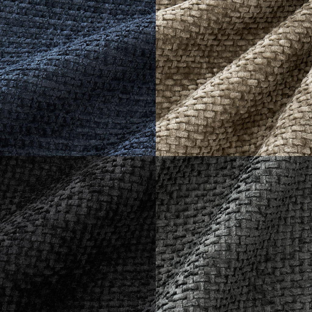 MIULEE Soft Decorative Chenille Pillow Covers Navy Grey 18x18 Pack of 4
