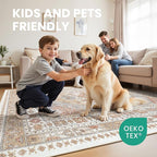 zesthome 2x3 Entryway Rug, Soft Washable Rugs, Non Slip Area Rug, Stain Resistant Low Pile Rugs for Bedroom, Vintage Rug for Door Mat, Kitchen (Orange,2'x3')