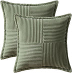 MIULEE Decorative Euro Sham Throw Pillow Covers 24x24 Light Olive Green