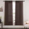 Nanspring Coffee Linen Curtains for Living Room Back Tab Light Filtering Privacy Semi Sheer Drapes Modern Farmhouse Decor Linen Textured Gauze Curtain for Bathroom Bedroom 2 Panels Set 52x72