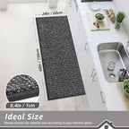 BEQHAUSE Kitchen Runner Rugs 24"x60", Non-Slip Kitchen Mats for Floor, Super Absorbent and Stain Resistant Kitchen Rug, Machine Washable Rugs for Kitchen, Hallway, Laundry & Sink, Charcoal