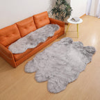 linmopm Faux Fur Sheepskin Rug, Grey, 4x6 ft