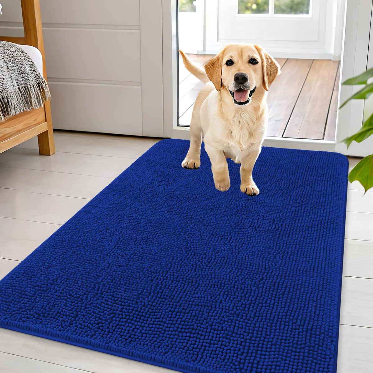 OLANLY Dog Door Mat for Muddy Paws 44x32, Super Absorbent Chenille Mud Mat