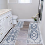 HEBE Boho Kitchen Rugs Set of 3, Non Slip Washable Kitchen Mats for Floor