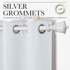 NICETOWN Room Darkening Draperies Curtains Panels, Window Treatment Thermal Insulated Grommet Room Darkening Curtains/Drapes for Bedroom (Greyish White, 2 Panels, W42" X L40")