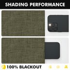MIULEE 100% Blackout Linen Curtains 42 x 84 Inch Light Olive Green 2 Panels