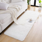 Chicrug Soft Runner Rugs for Bedroom Living Room Plush Fluffy Rug 2x8 Feet, Shag Furry Runner Carpet Non Shedding for Nursery Children Kids Girls Room Home Decorative, Cream