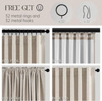 Topfinel 102 Inches Long Blackout Linen Curtains, Soundproofing Pinch Pleated Noise Cancelling Curtains Burlap Viral Drapes 2 Panels for Living Room Bedroom