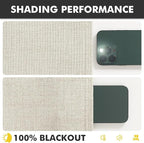 MIULEE 100% Blackout Linen Curtains 42 x 90 Inch Linen Beige 2 Panels