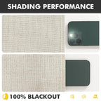 MIULEE 100% Blackout Linen Curtains 42 x 63 Inch Linen Beige 2 Panels