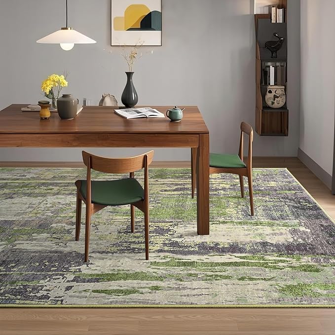 Toneed 4x6 Washable Non Slip Abstract Area Rugs for Bedroom Living Room