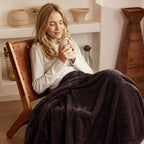 Exclusivo Mezcla Fuzzy Plush Fleece Bed Blanket Twin XL Size, Coffee