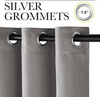 NICETOWN Chrome Gray Blackout Curtains 84 inches Long for Bedroom, Grommet Thermal Insulated Light Blocking Window Treatments for Living Room, W52 x L84, 2 Panels