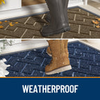OLANLY Front Door Mat Outside 59x23, All-Season Absorbent Rubber Doormat