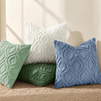 decorUhome Throw Pillow Covers 26x26 Inch Set of 2, Soft Plush Faux Wool Dusty Blue Solid Couch Pillow Covers, Accent Euro Sham Farmhouse Neutral Square Pillow Cases for Sofa Bed Living Room