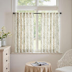 jinchan Linen Blend Floral Curtains for Living Room 45 Inch Length Farmhouse Printed Curtain Rod Pocket Back Tab Sage Green Peony Flower Patterned Drapes Bedroom Curtains Set 2 Panels
