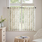 jinchan Vintage Floral Linen Curtains 45 Long for Living Room 2 Panels