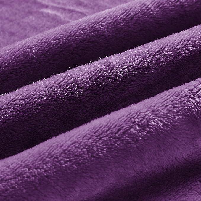 BEDELITE Fleece Blanket King Size Blankets for Bed, Luxury Plush Cozy Fuzzy Blanket 108x90 inches, Super Soft Warm Lightweight Throw Blanket All Seasons Suitable, Purple