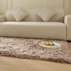 ORINOVA Faux Sheepskin Beige 3x5 Fluffy Fur Washable Area Rugs for Bedroom Shaggy Carpet for Living Room Nursery Rug Cute Home Décor