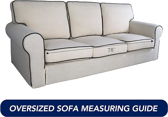 PureFit Super Stretch Oversized Sofa Slipcover – Spandex Non Slip Soft Couch Sofa Cover, Washable Furniture Protector with Non Skid Foam and Elastic Bottom for Kids, Pets （Oversized Sofa, Brown）