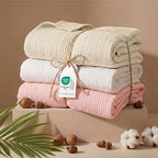 Bedsure 100% Cotton Muslin Throw Blanket Twin XL for Bed - 4-Layer Breathable and Lightweight Thin Soft Summer Gauze Muslin Blankets for Adults, Pink, 66x90 Inches