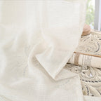 BGment Linen Sheer Curtains 96 Inches Long for Bedroom 2 Panels