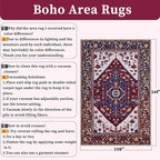 SERISSA 9x12 Washable Non Slip Boho Area Rug for Living Room