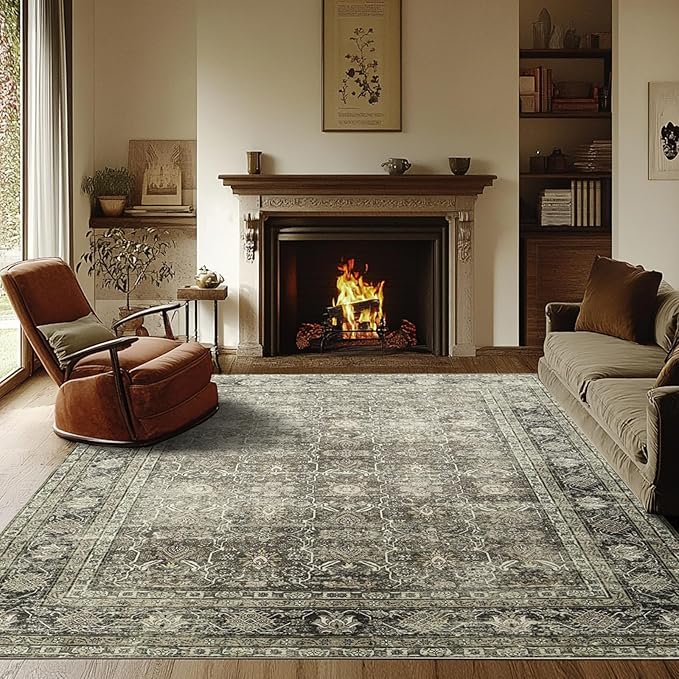 8x10 Retro Washable Area Rugs for Living Room,Bedroom,Dining Room,Nursery