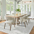 9x12 Area Rugs Washable Rug: Anti-Skid Abstract Modern Living Room Rug Soft Thin Carpets Indoor Floor Non-Shedding Carpet for Bedroom Dining Farmhouse Nursery Home Office (White Gray, 9'x12')