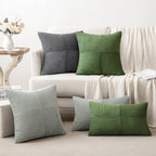 MIULEE Moss Green Decorative Euro Sham Pillow Covers 24x24 Inch 2 Pack